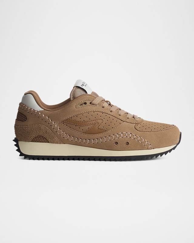 Drift Mixed Leather Whipstitch Sneakers